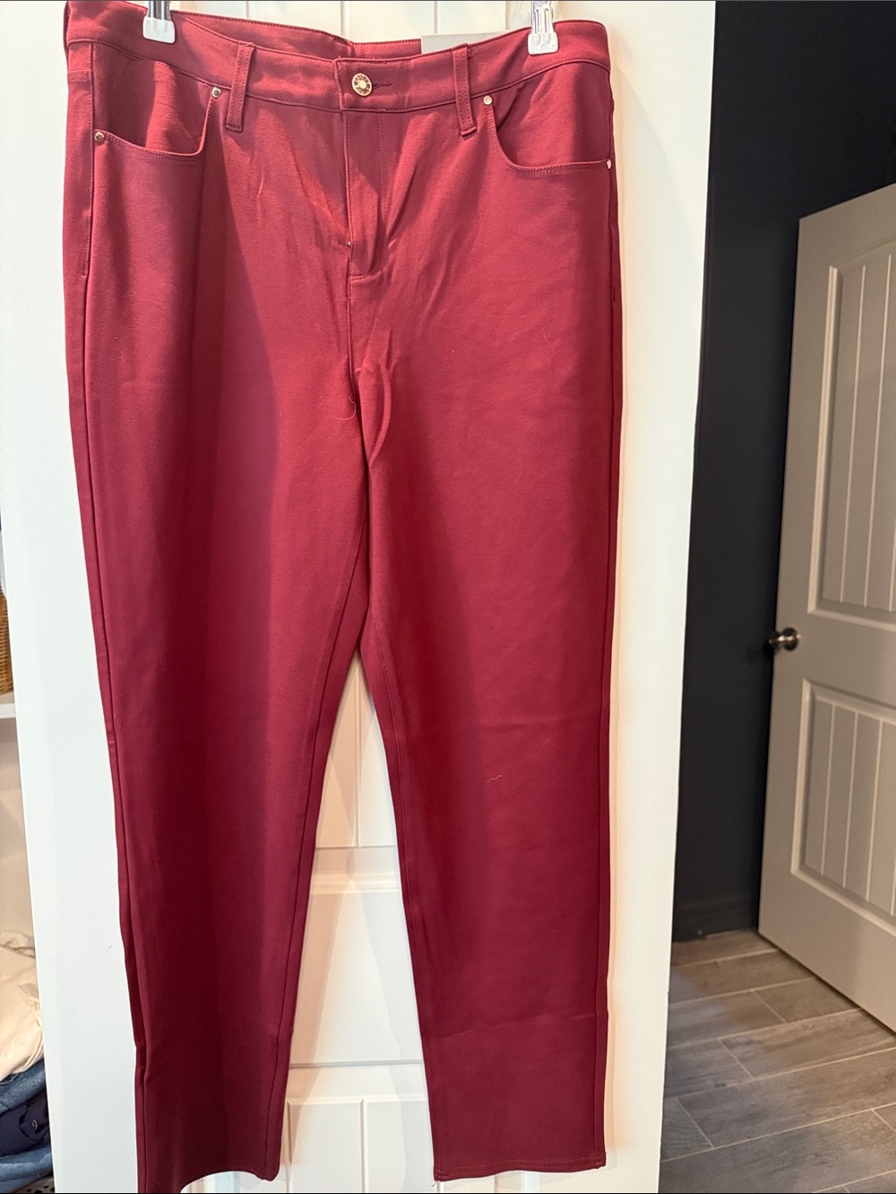 Chico's Wine Red Straight-Leg Pants